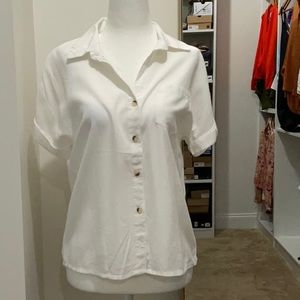 Sim and Sam white button down